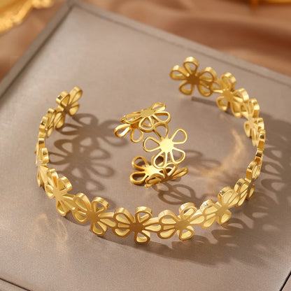 Flower Bracelet &amp; Ring Set