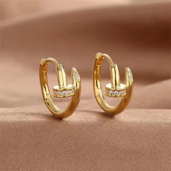 Zuri Shiny Crystal Hoop Earrings