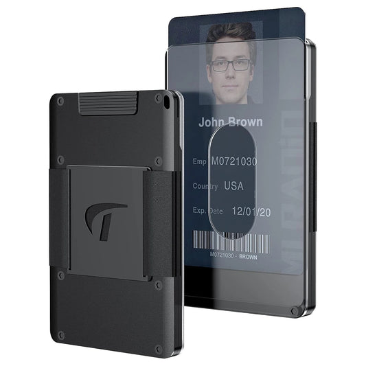 men's RFiD blocking slim wallet - minimalist aluminum card holder