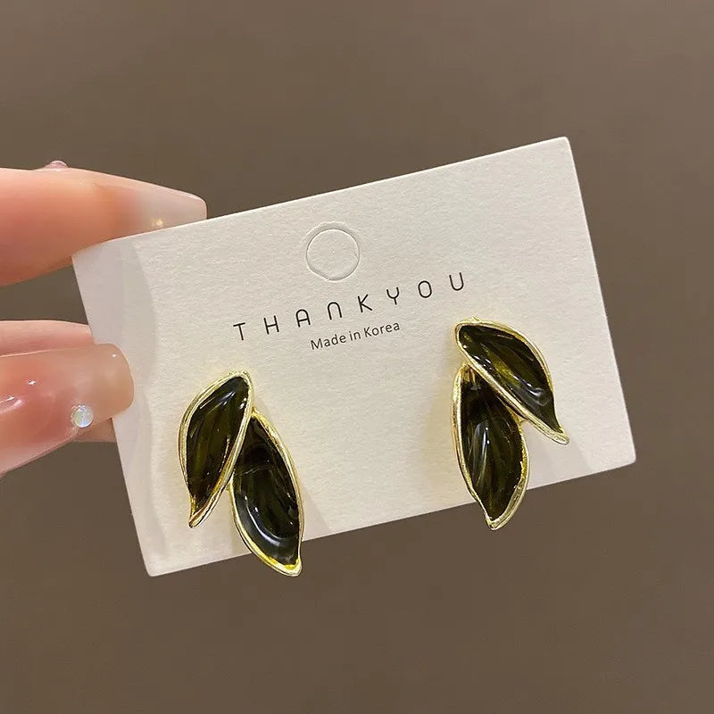 Elegant Korean Leaf Earrings