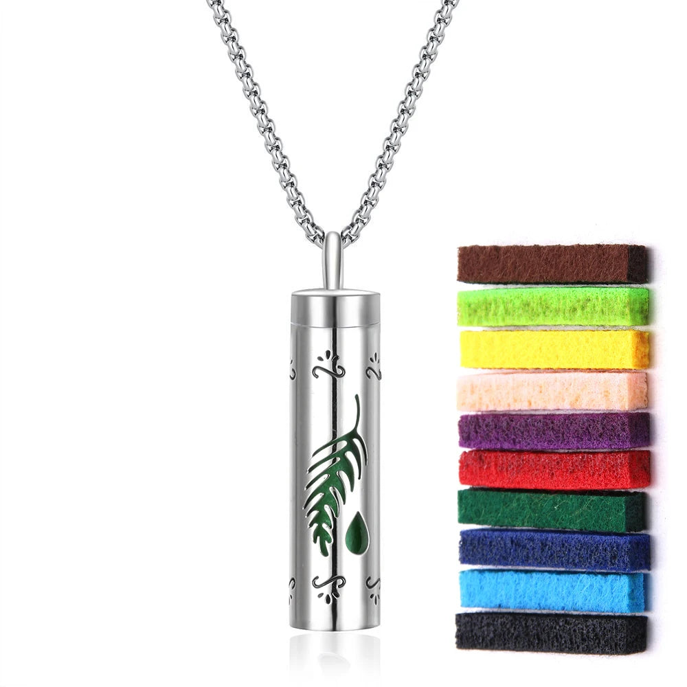 Elegant scent diffuser necklace - aromatherapy jewelry pendant