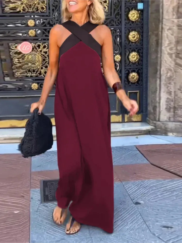 Summer Casual Off-Shoulder Maxi Dress