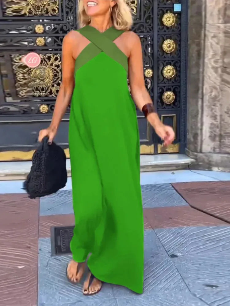 Summer Casual Off-Shoulder Maxi Dress