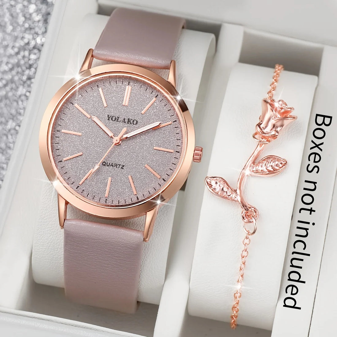 Elegant Rose Gold Women’s Watch Set