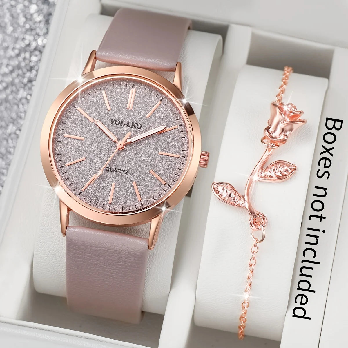 Elegant Rose Gold Women’s Watch Set