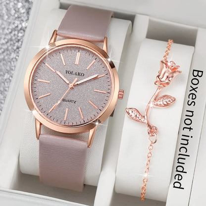 Elegant Rose Gold Women’s Watch Set
