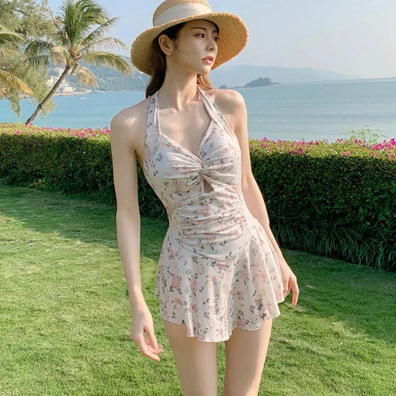 Soft Bloom One-Piece Swim Dress