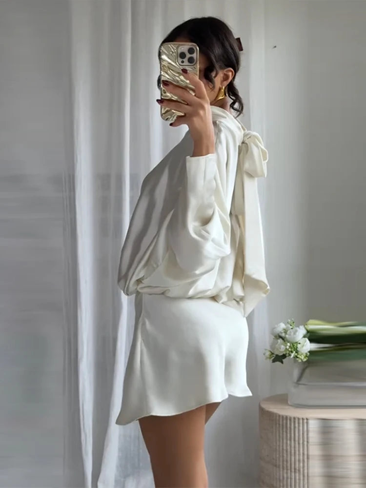 Elegant Ribbon Mini Dress