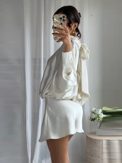 Elegant Ribbon Mini Dress