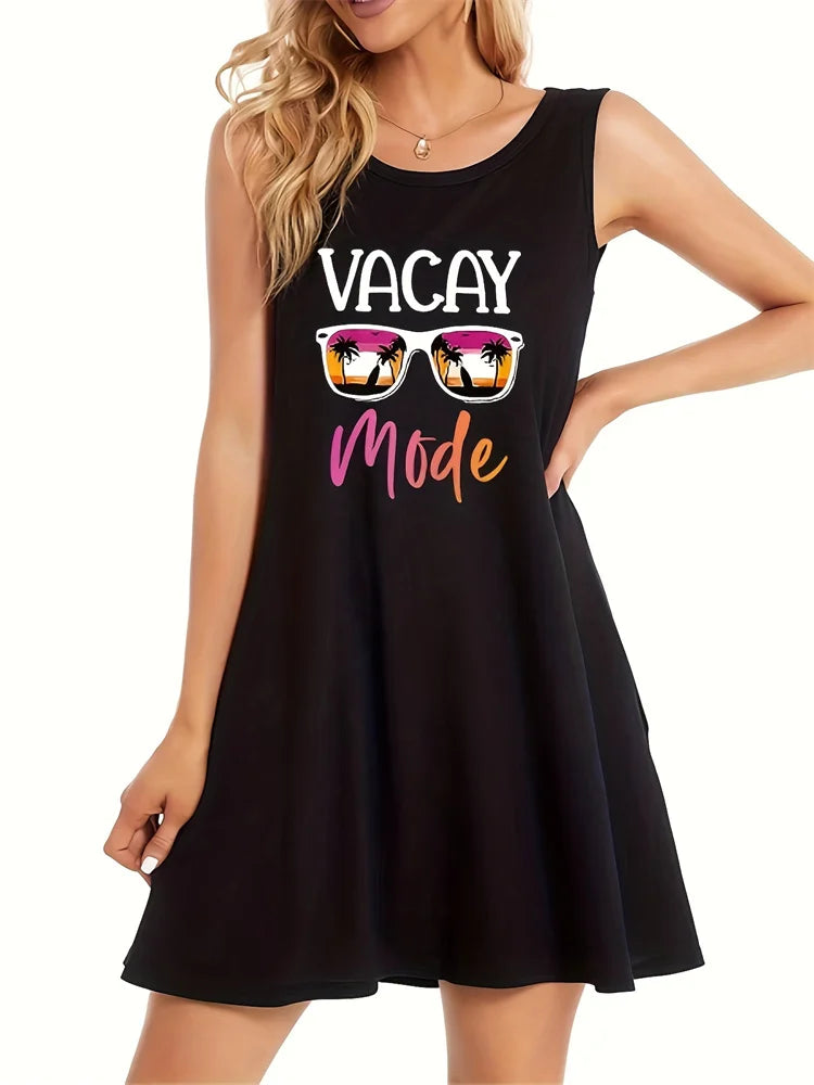 Tropical Summer Sleeveless Dress