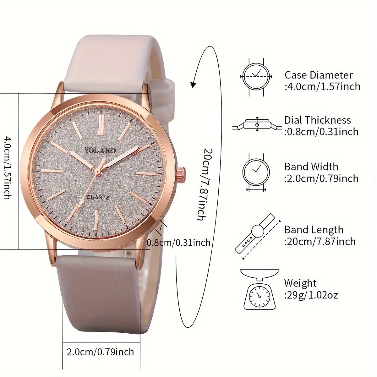 Elegant Rose Gold Women’s Watch Set
