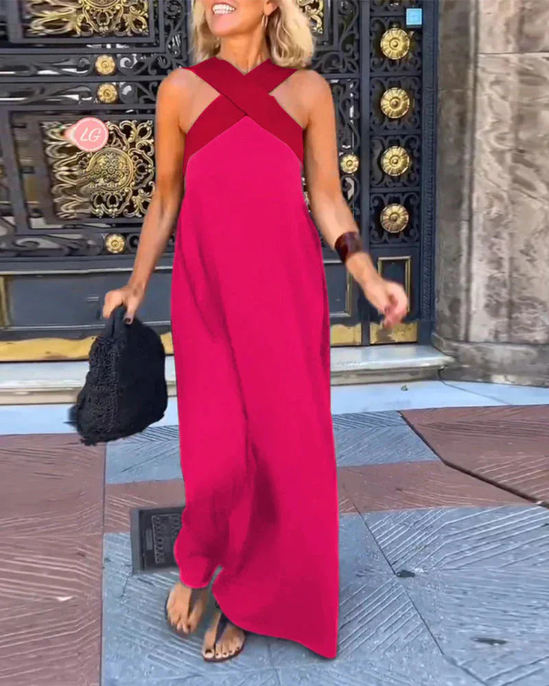 Summer Casual Off-Shoulder Maxi Dress