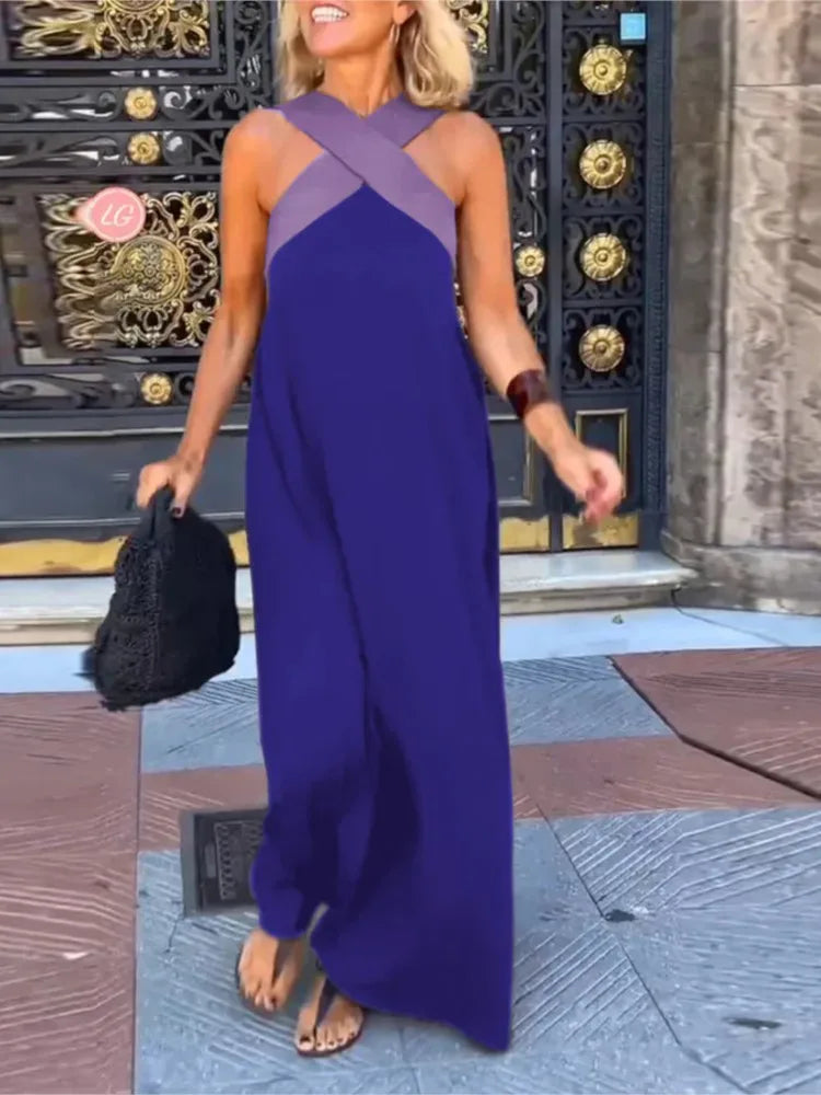 Summer Casual Off-Shoulder Maxi Dress