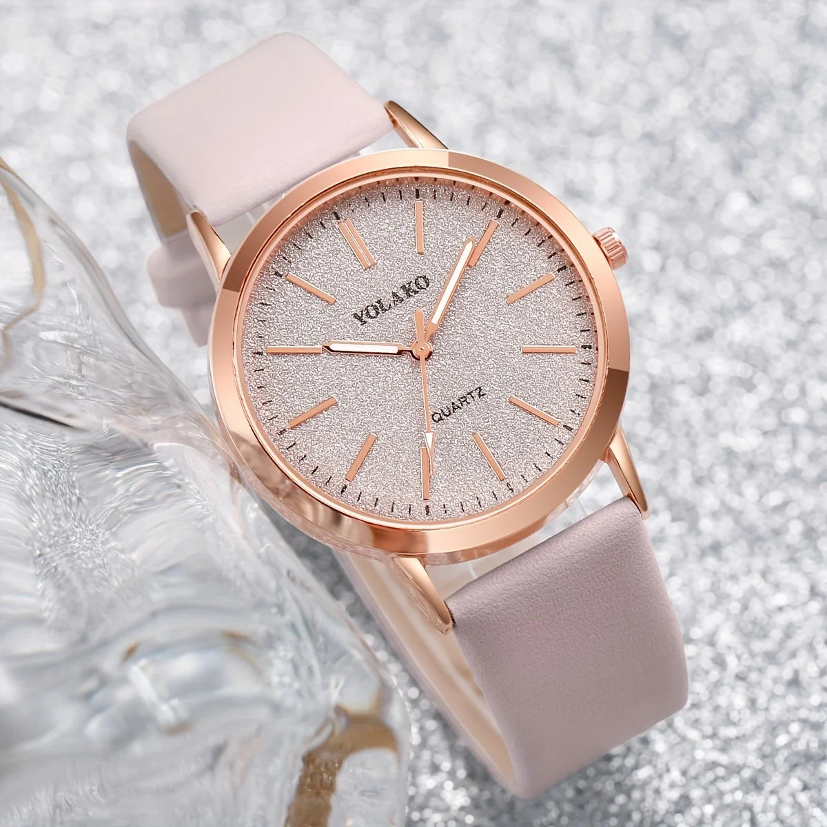 Elegant Rose Gold Women’s Watch Set