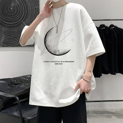 Men's oversized cotton T-shirt breathable trendy comfortable