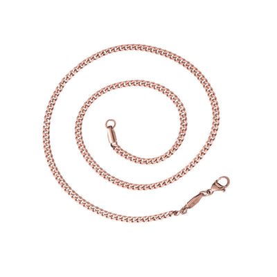 3mm stainless steel Cuban chain for men with European American street style