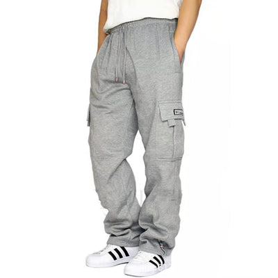 Men pants sweatpants with elastic waist and drawstring, ideal for sports and casual wear