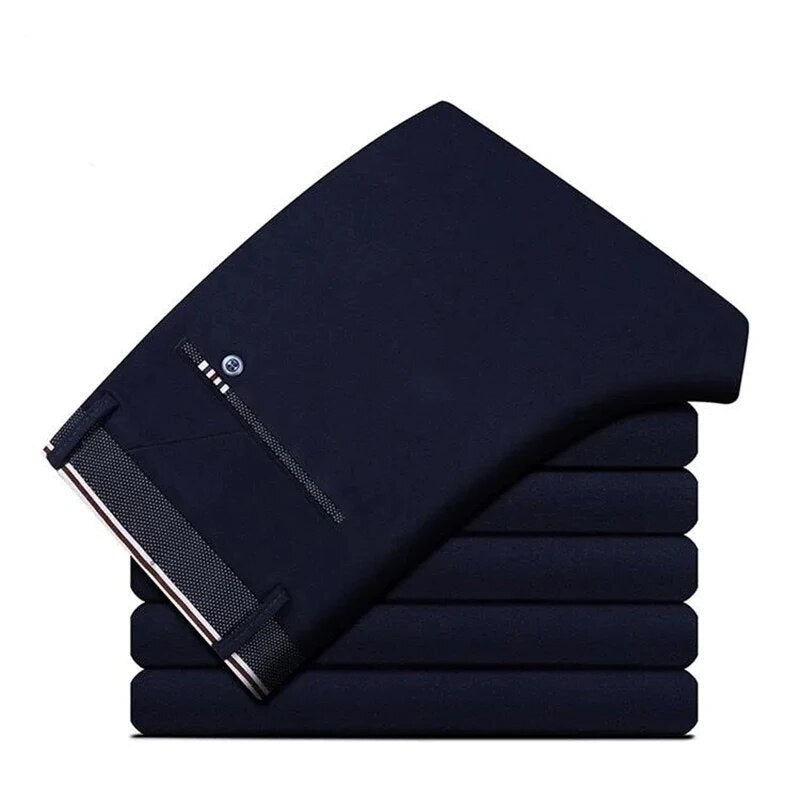 Slim fit stretch pencil pants Korean style formal suit trousers for men