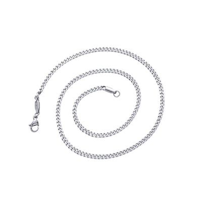 3mm stainless steel Cuban chain for men with European American street style