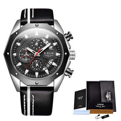 Fashion mens watches with quartz chronograph, silicone strap, and waterproof design