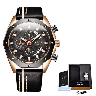 Fashion mens watches with quartz chronograph, silicone strap, and waterproof design