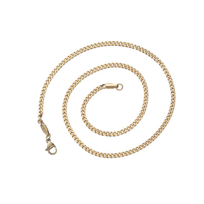 3mm stainless steel Cuban chain for men with European American street style